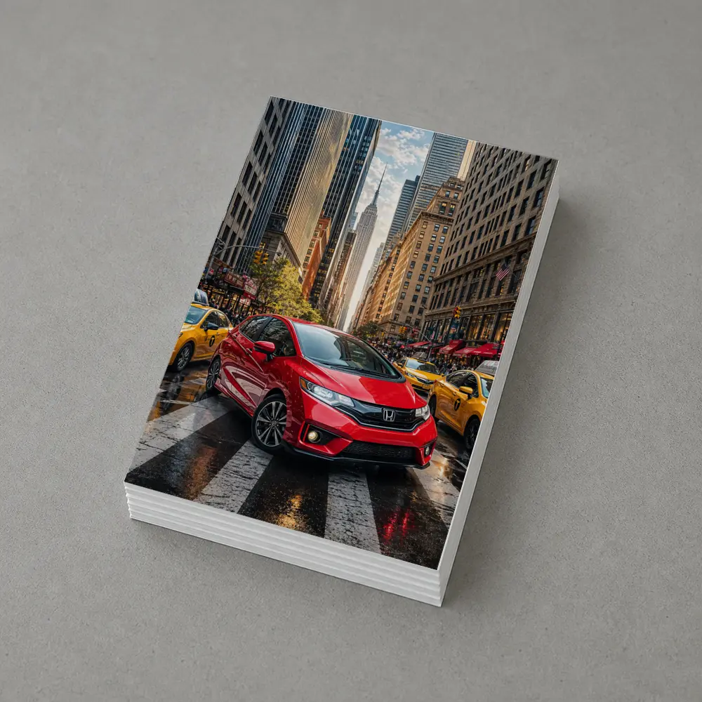 Honda Fit Red Car New York City – Postcards