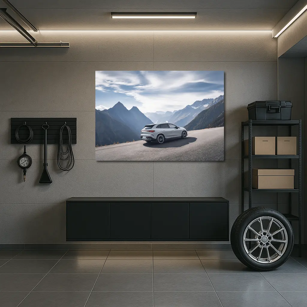 Mercedes AMG EQE SUV Alpine Mountain Road – Wall Art