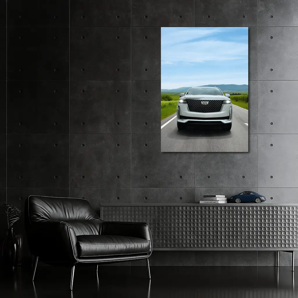 Cadillac Escalade White SUV Open Road – Wall Art
