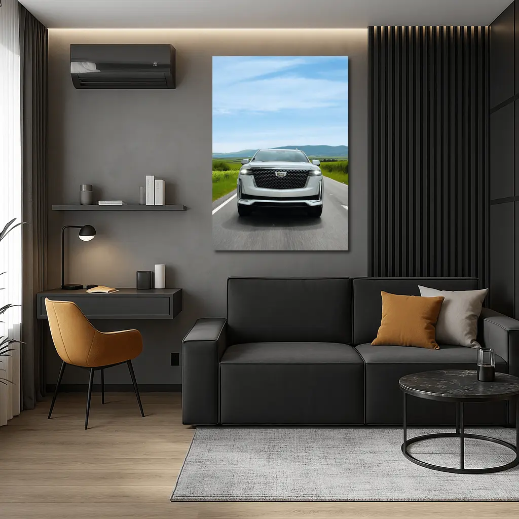 Cadillac Escalade White SUV Open Road – Wall Art
