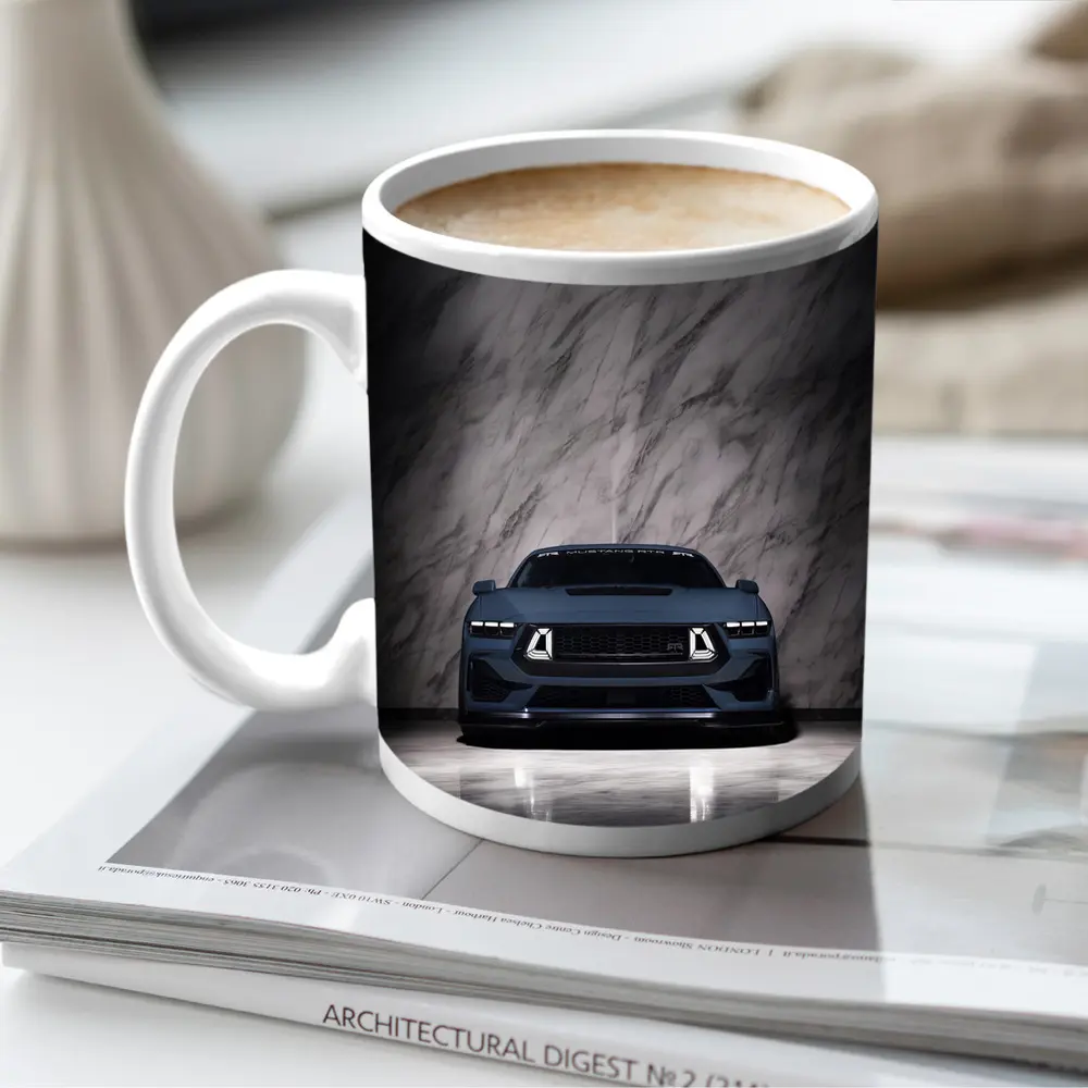 Ford Mustang RTR Dark Front Marble Background – Mugs