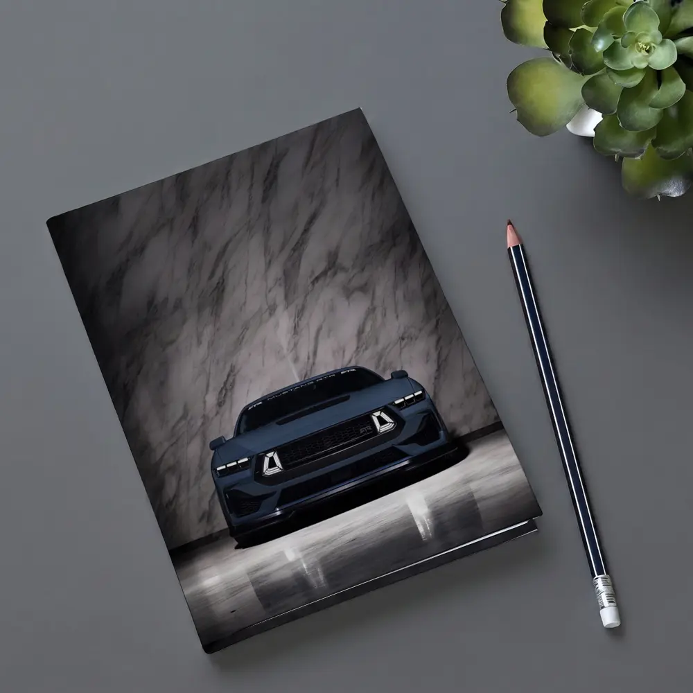 Ford Mustang RTR Dark Front Marble Background – Notebooks
