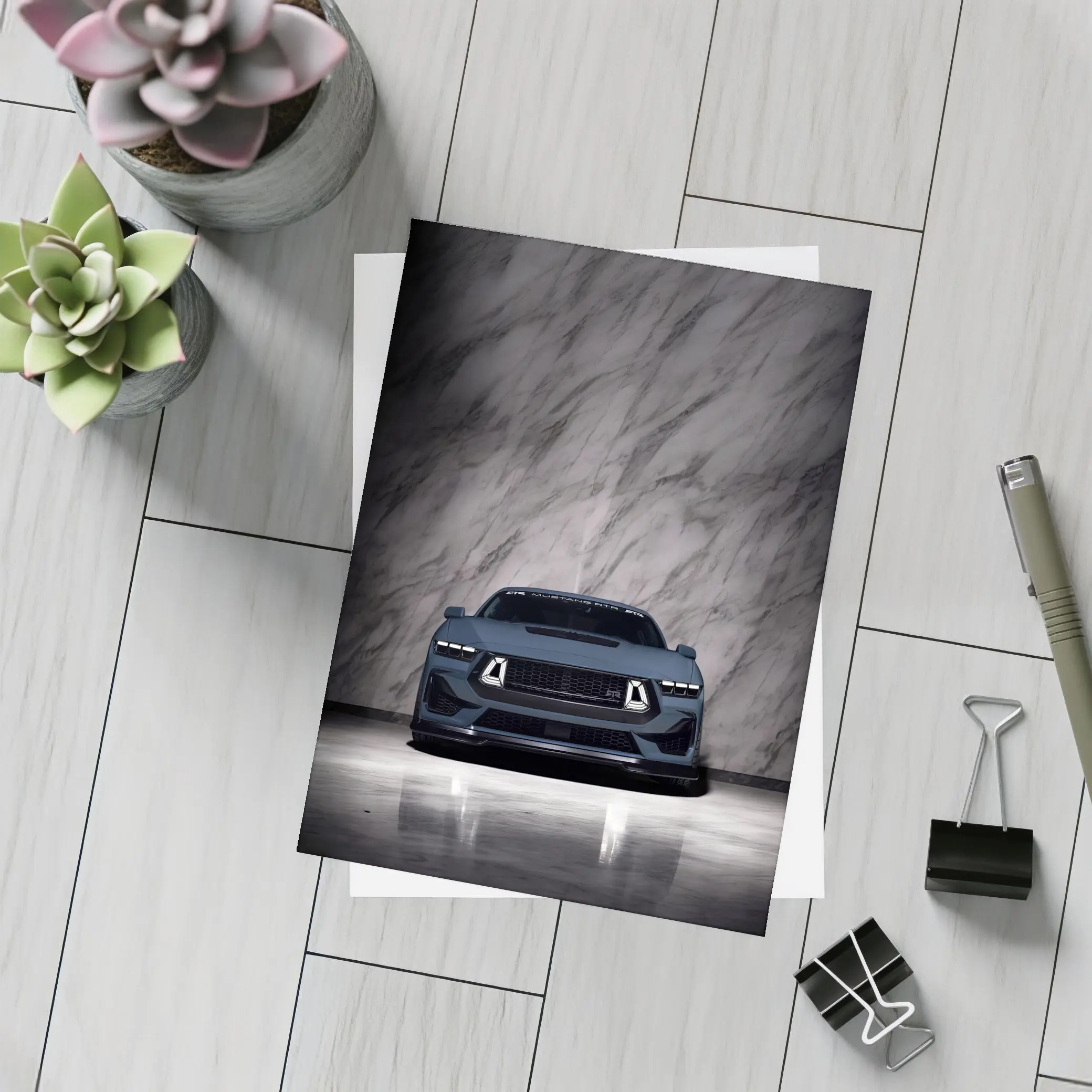 Ford Mustang RTR Dark Front Marble Background – Postcards