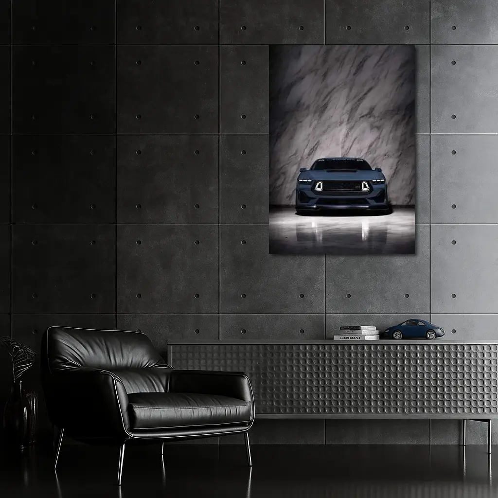 Ford Mustang RTR Dark Front Marble Background – Wall Art