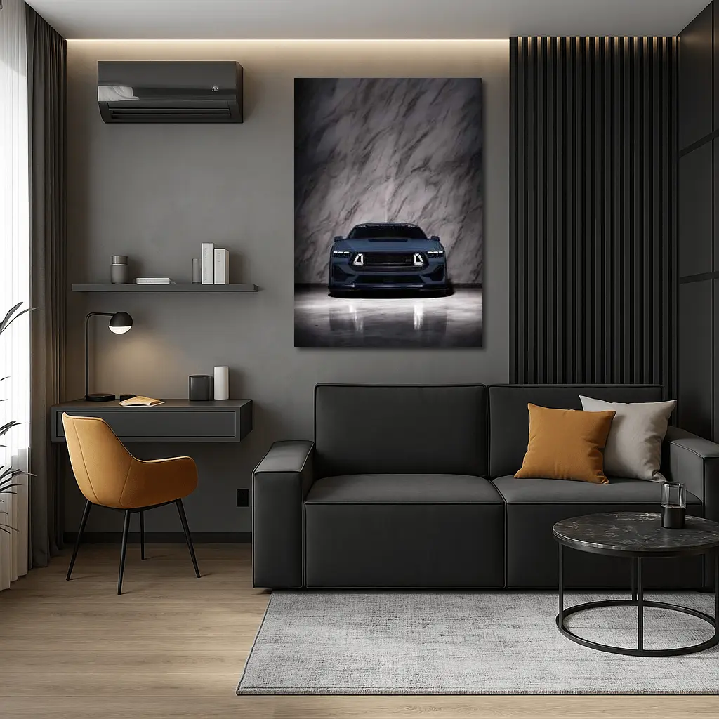 Ford Mustang RTR Dark Front Marble Background – Wall Art