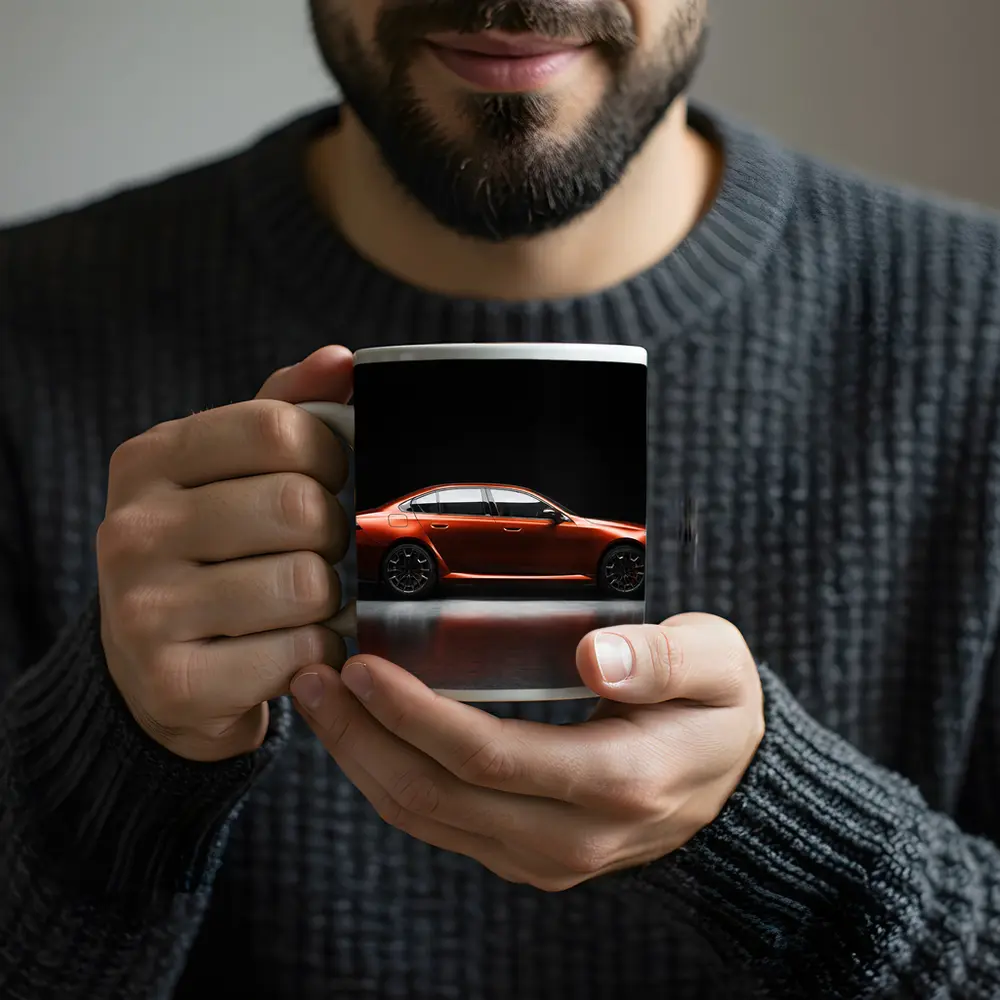 BMW Five Series Orange Dark Studio Side – Mugs