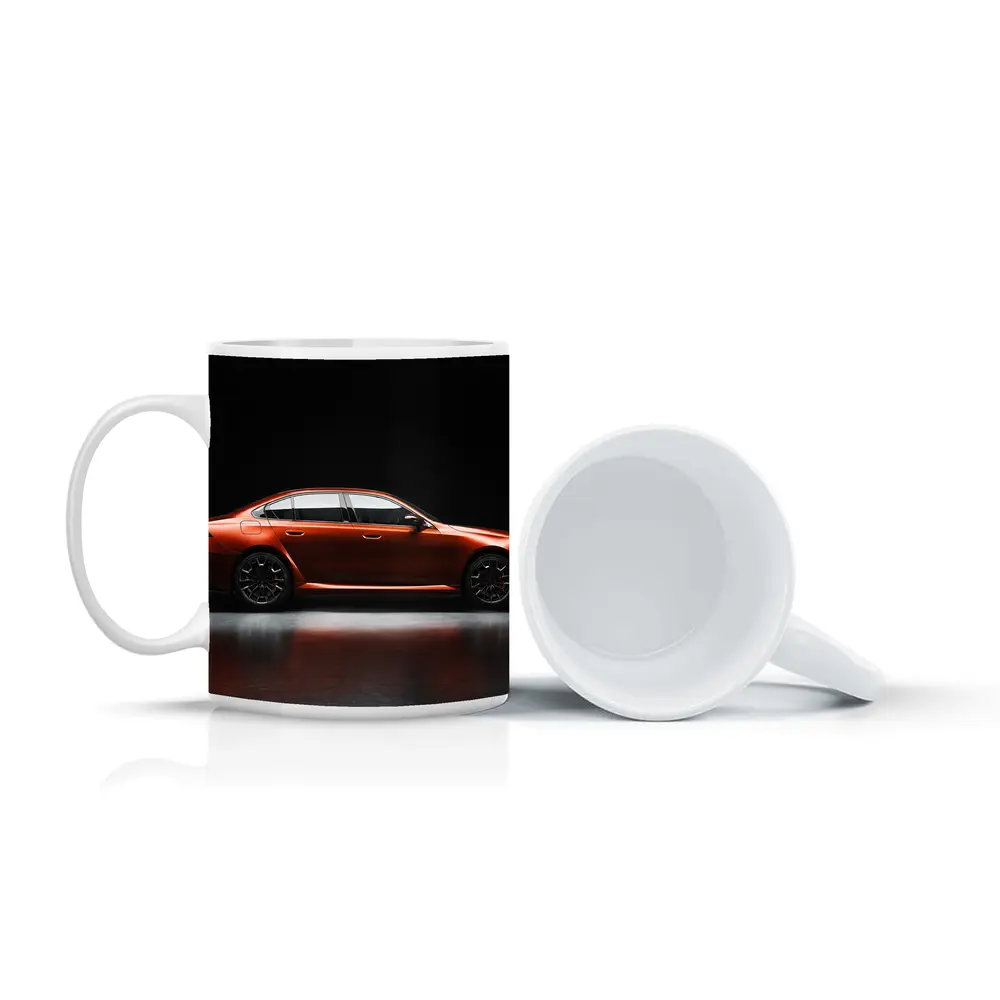 BMW Five Series Orange Dark Studio Side – Mugs
