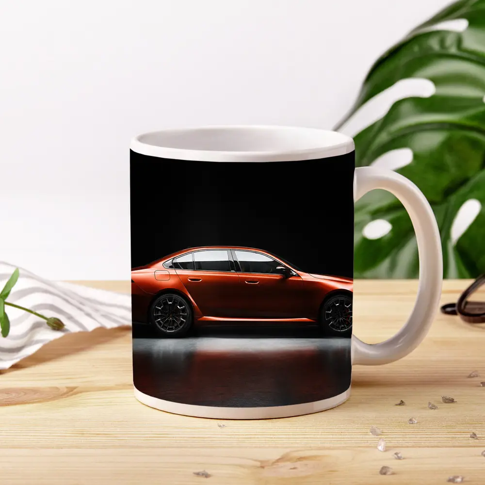 BMW Five Series Orange Dark Studio Side – Mugs