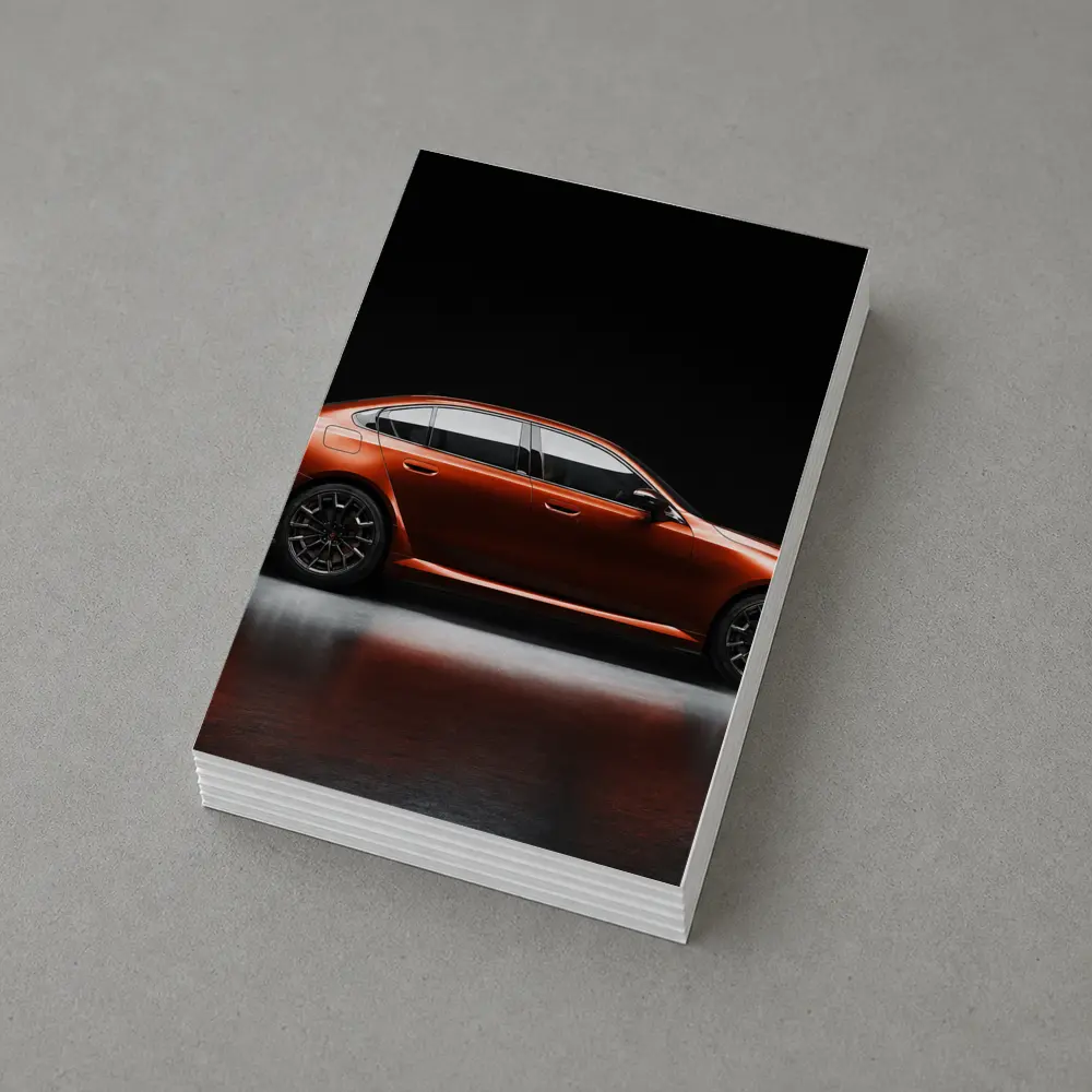 BMW Five Series Orange Dark Studio Side – Postcards