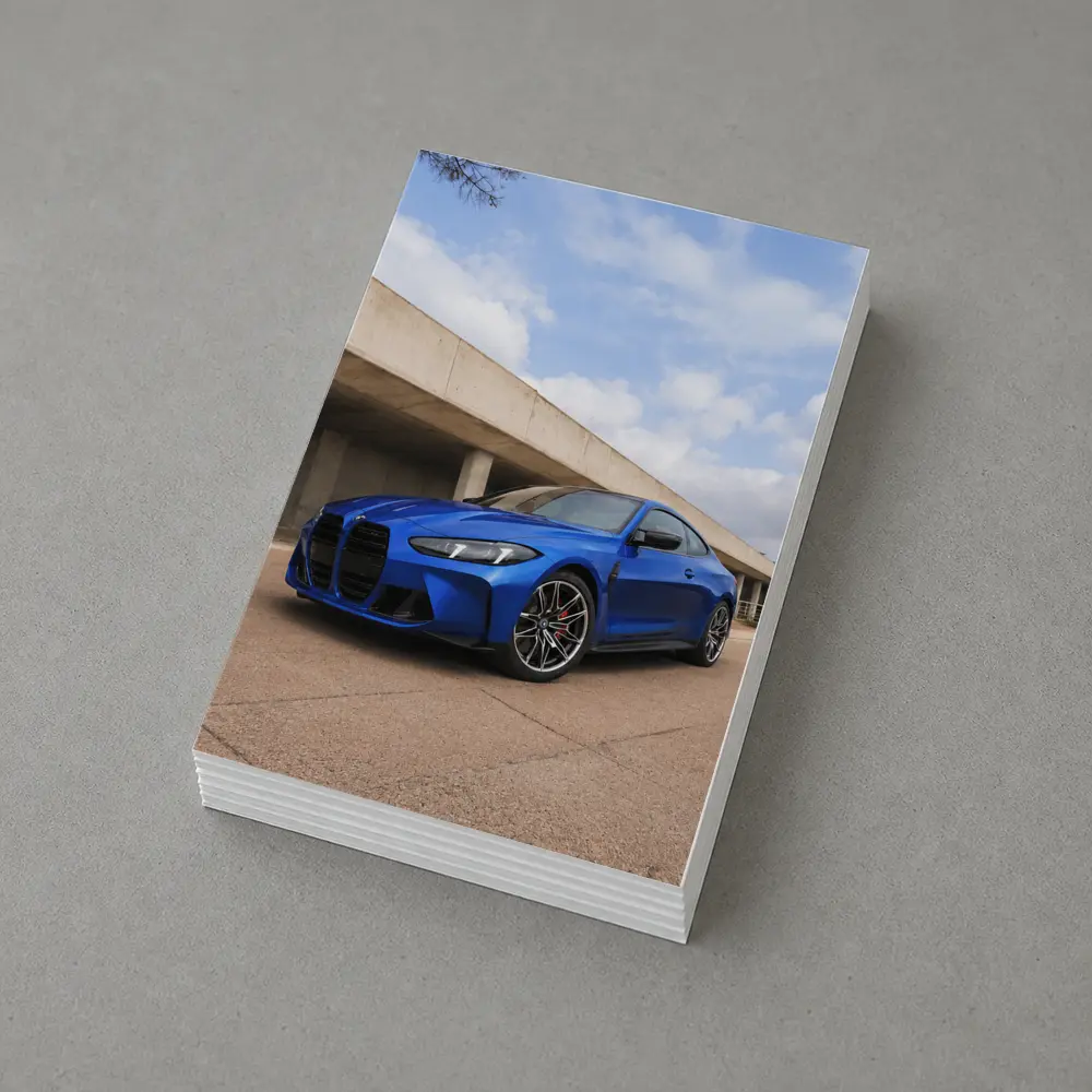 BMW M4 Blue Coupe Concrete Architecture Background – Postcards