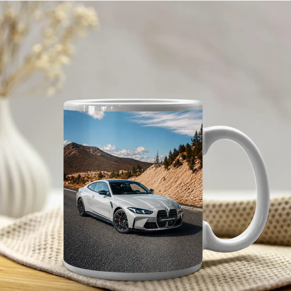 BMW M4 Coupe on Mountain Road – Mugs