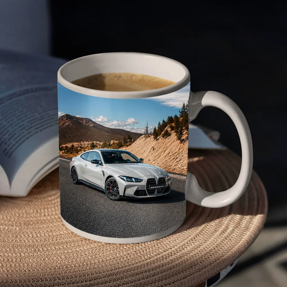 BMW M4 Coupe on Mountain Road – Mugs