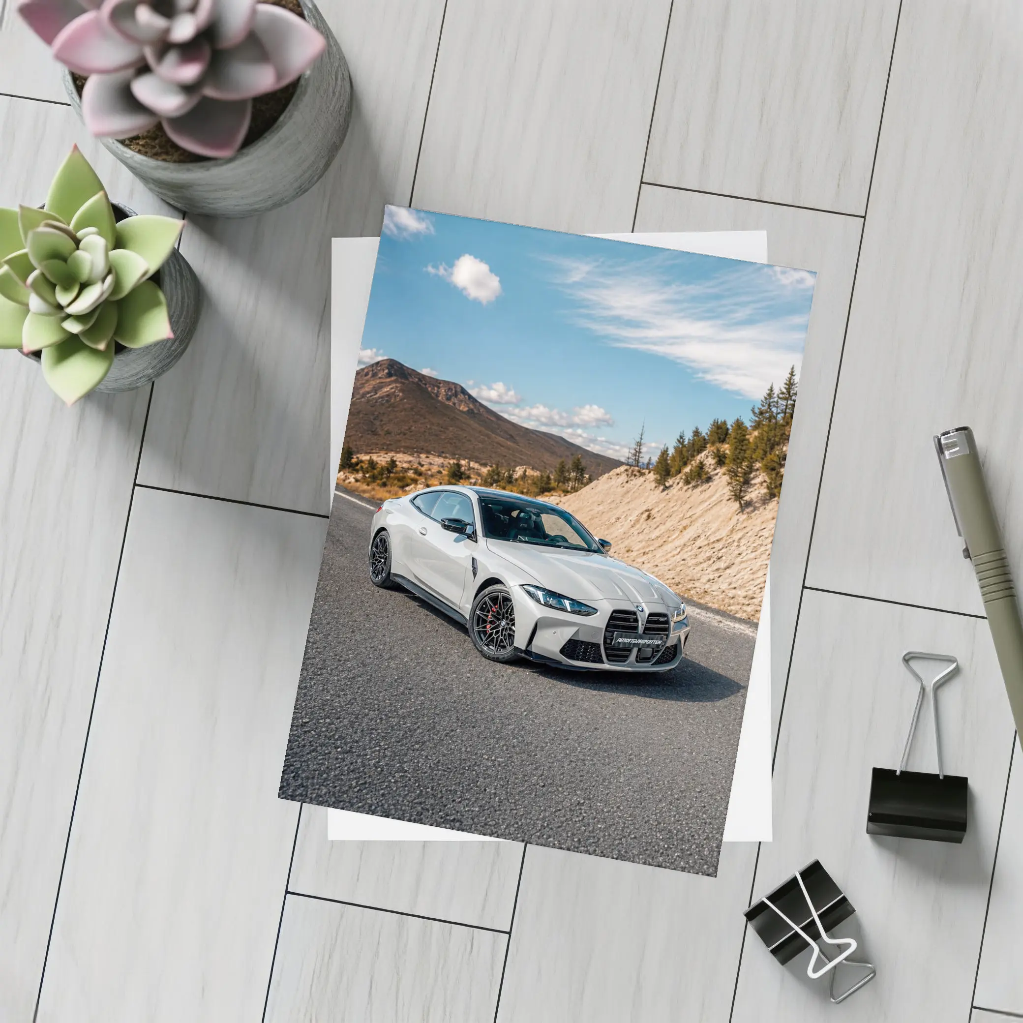 BMW M4 Coupe on Mountain Road – Postcards