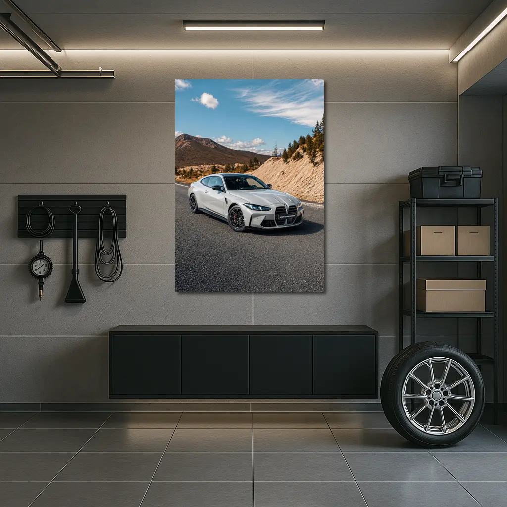 BMW M4 Coupe on Mountain Road – Wall Art