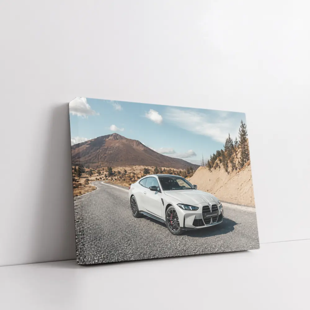 BMW M4 White Coupe Mountain Road – Wall Art