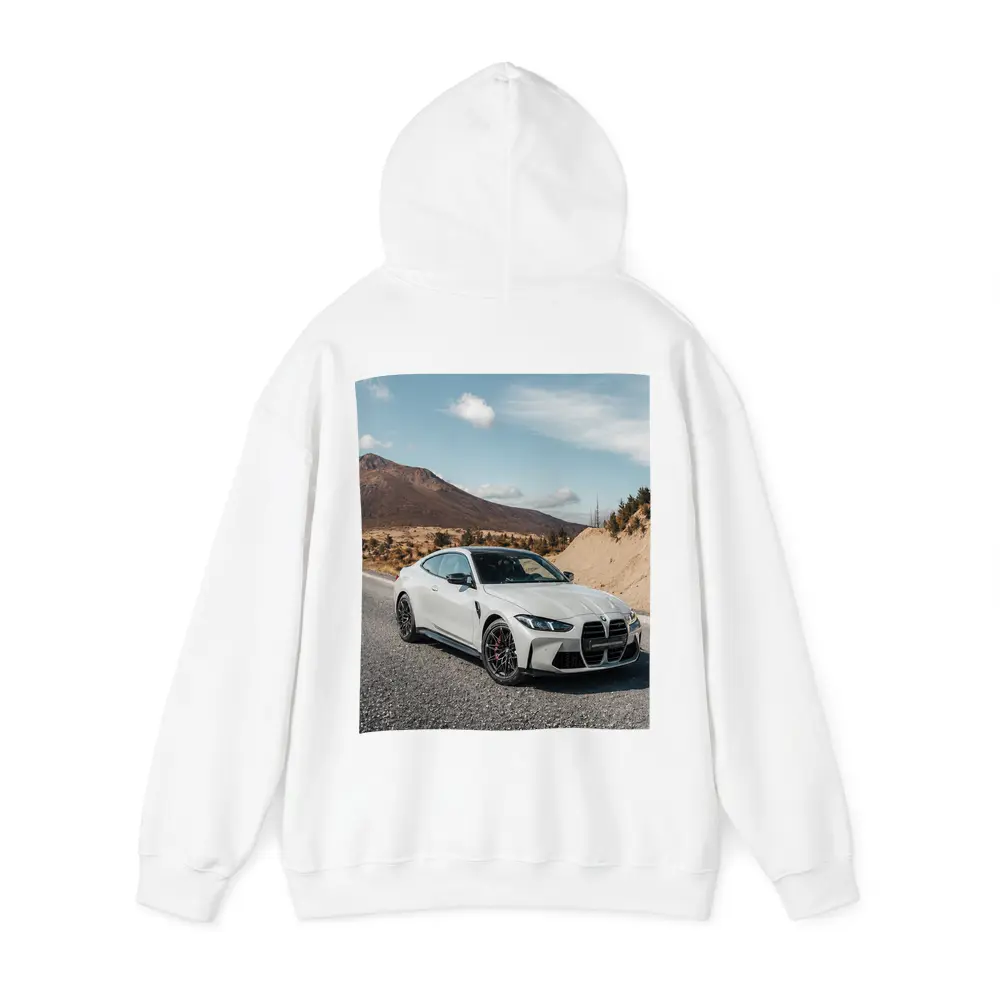 BMW M4 White Coupe Mountain Road – Hoodies