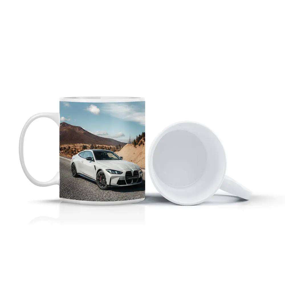 BMW M4 White Coupe Mountain Road – Mugs