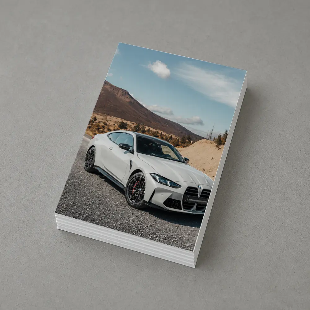 BMW M4 White Coupe Mountain Road – Postcards