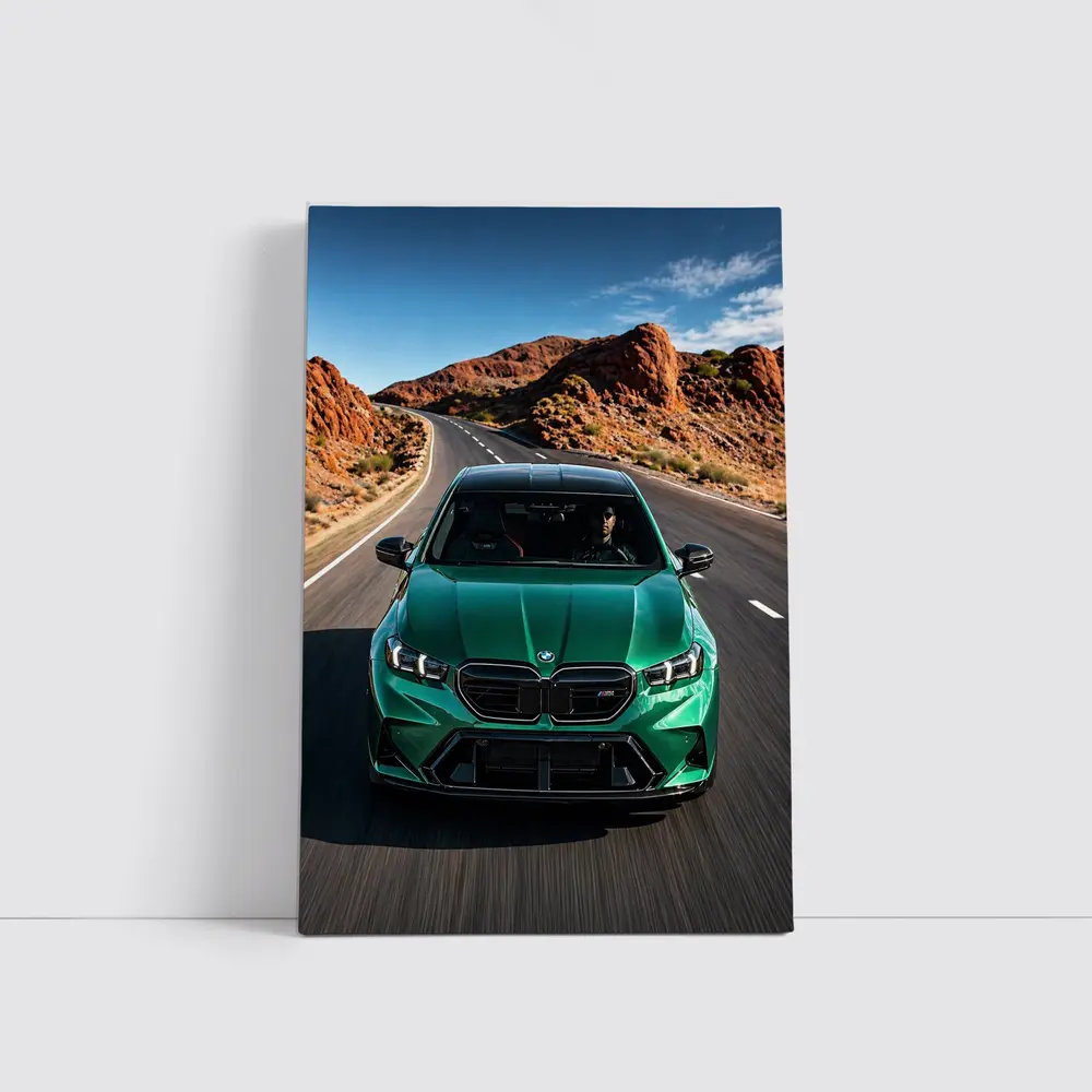BMW M5 Sedan Green Desert Road Drive – Wall Art