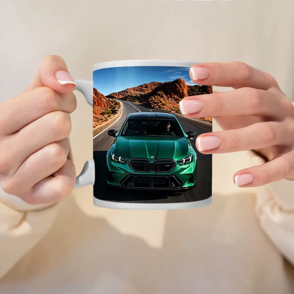 BMW M5 Sedan Green Desert Road Drive – Mugs