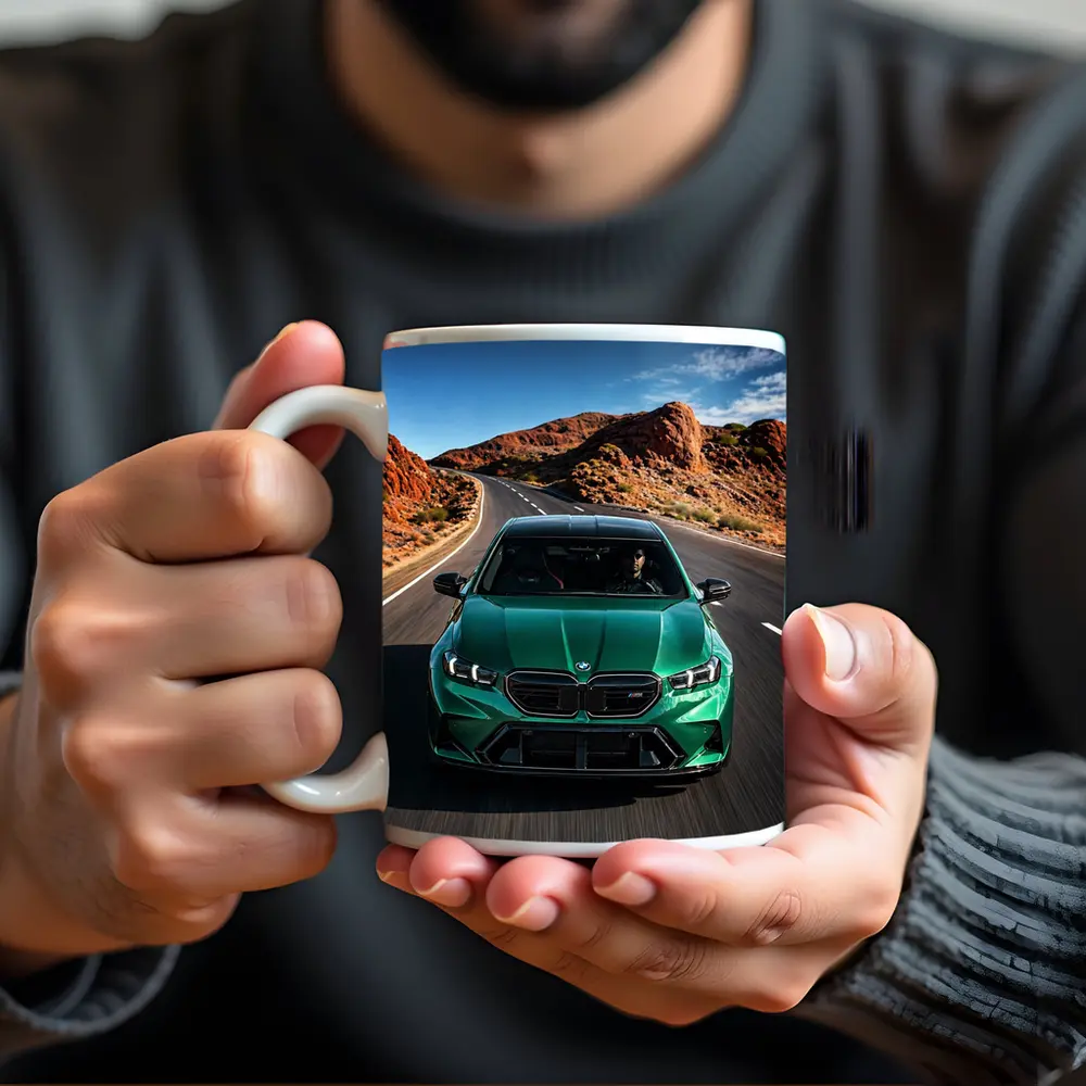 BMW M5 Sedan Green Desert Road Drive – Mugs