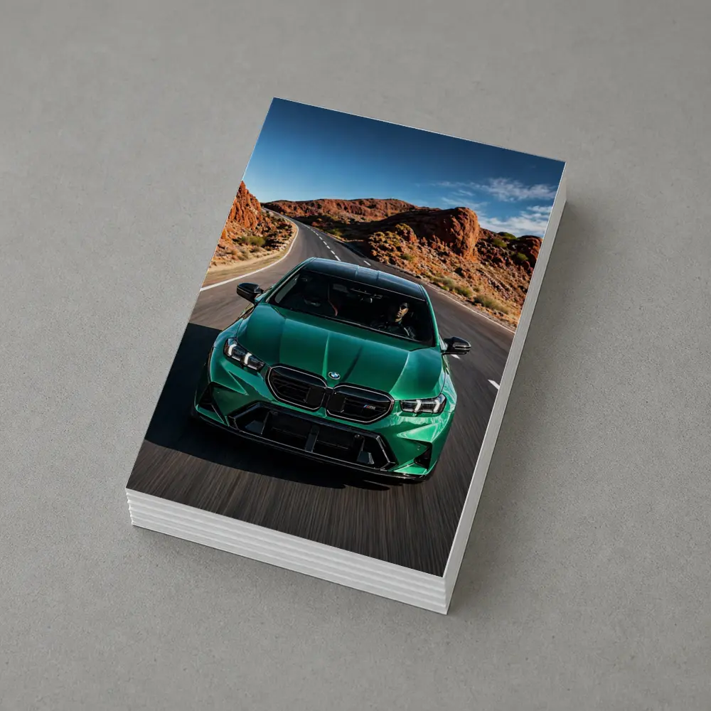 BMW M5 Sedan Green Desert Road Drive – Postcards