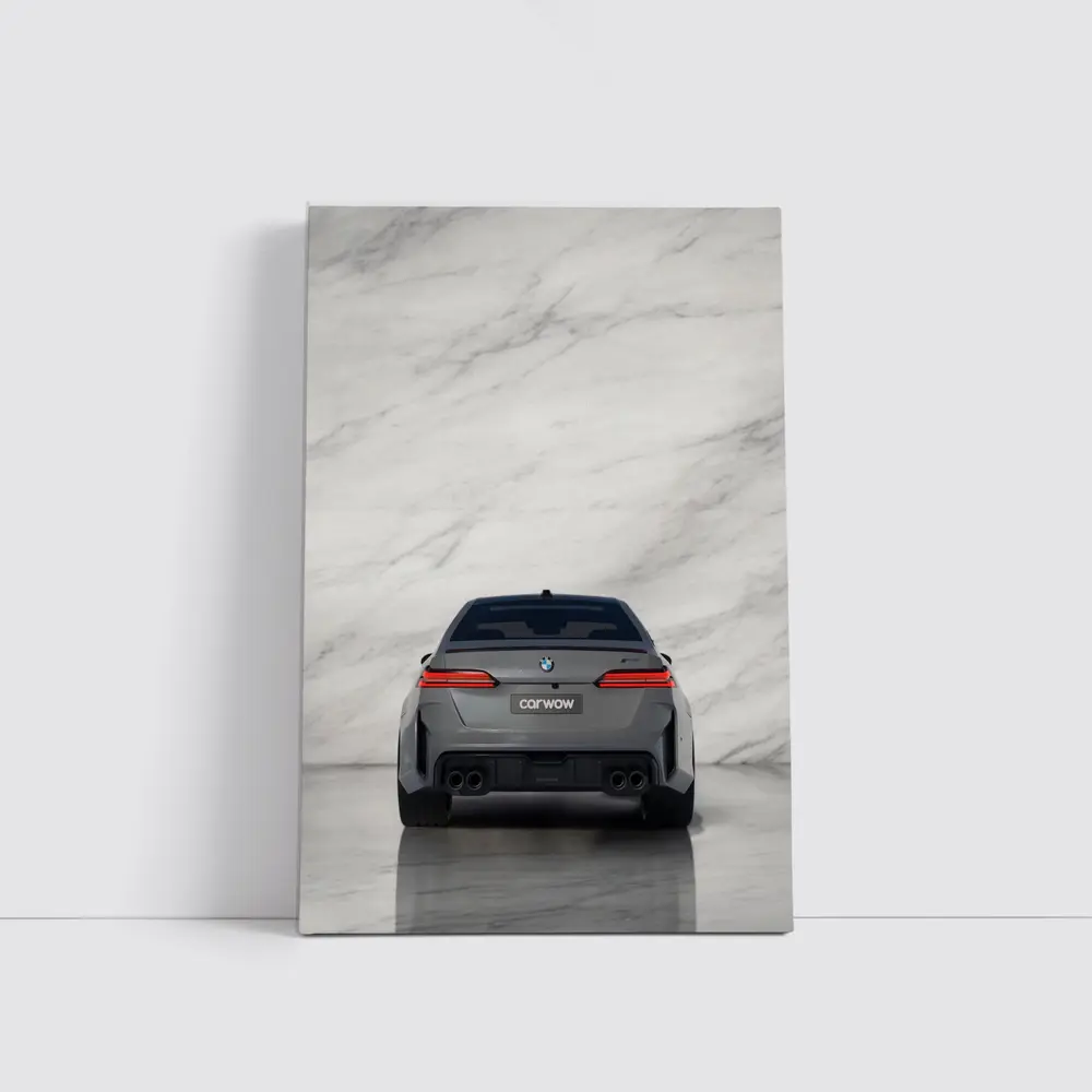 BMW M5 Rear View Marble Studio Background – Wall Art