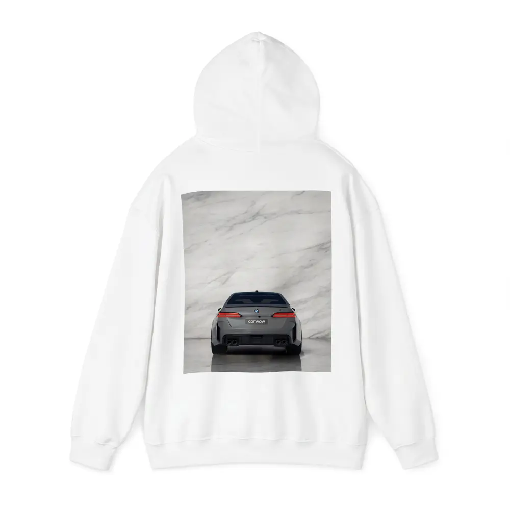 BMW M5 Rear View Marble Studio Background – Hoodies