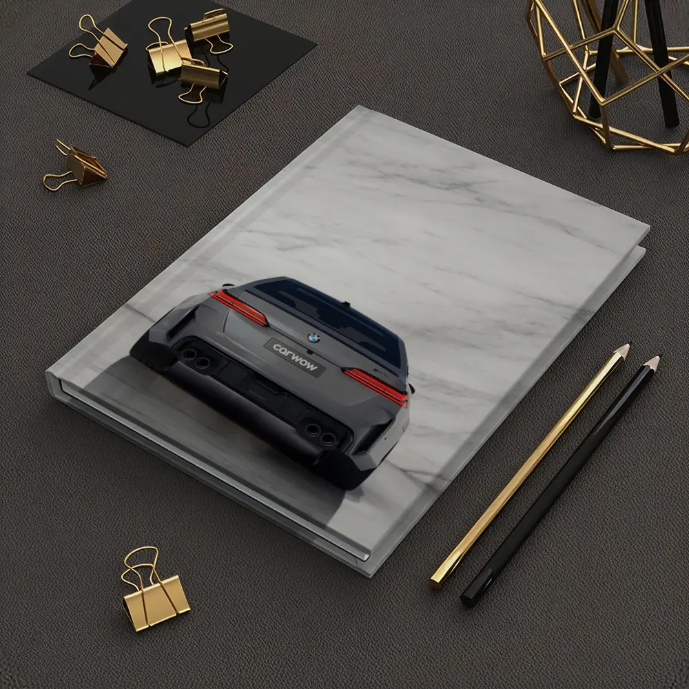 BMW M5 Rear View Marble Studio Background – Notebooks