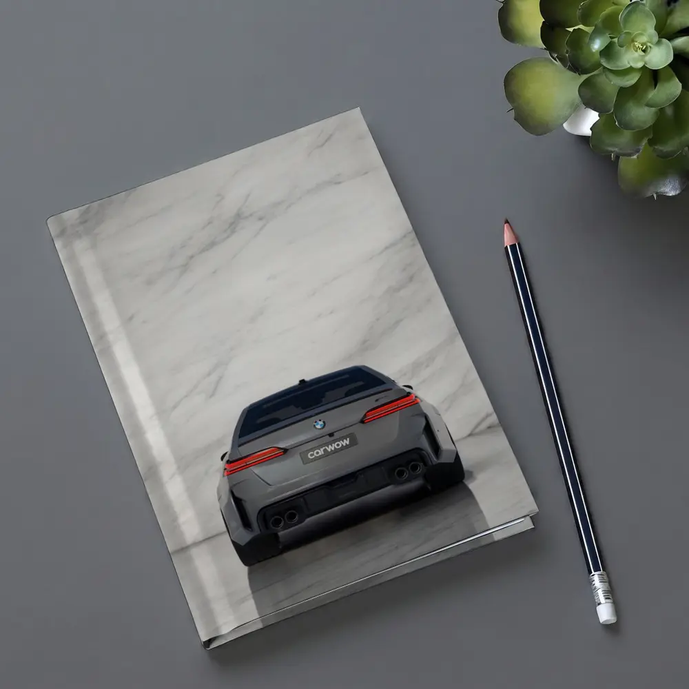 BMW M5 Rear View Marble Studio Background – Notebooks