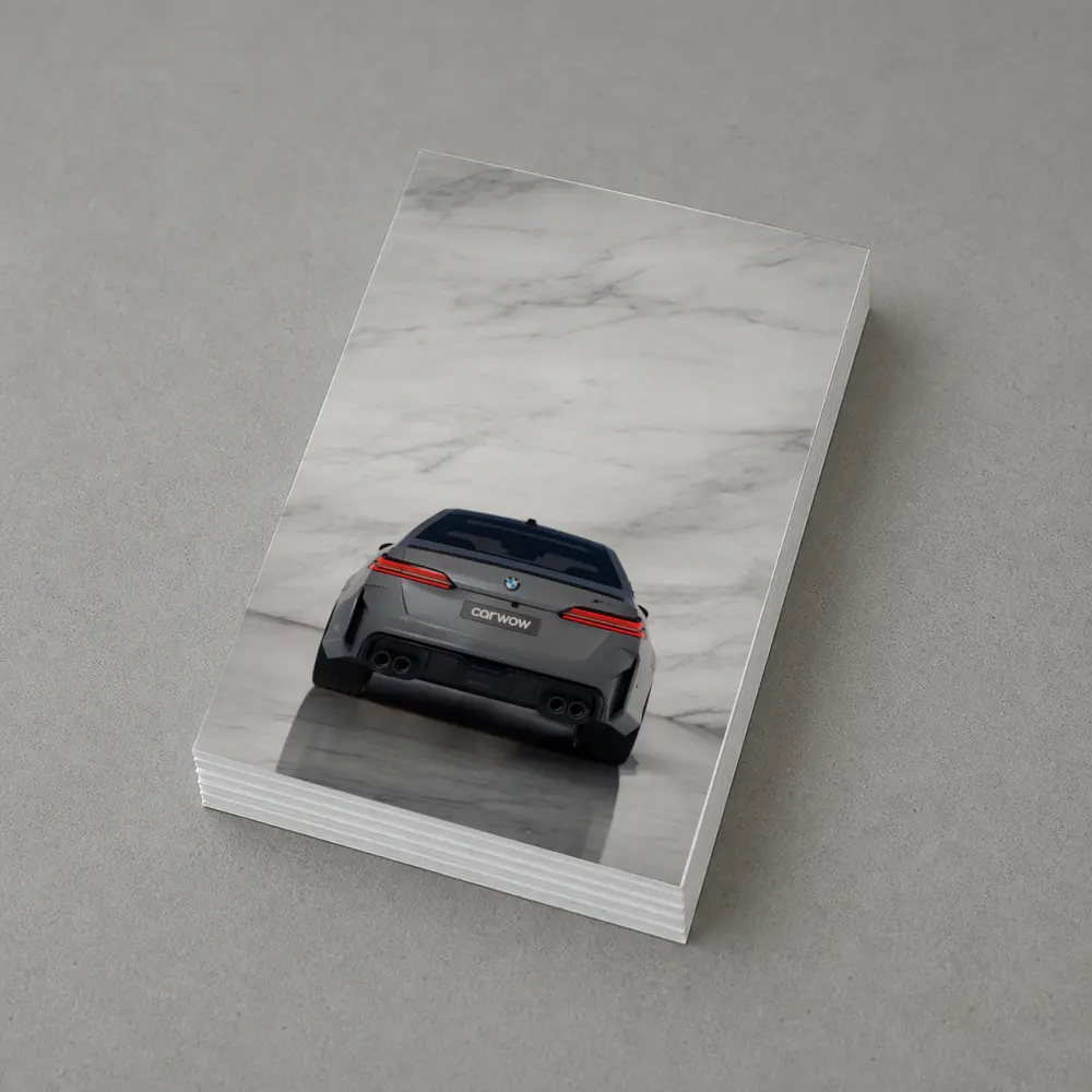 BMW M5 Rear View Marble Studio Background – Postcards