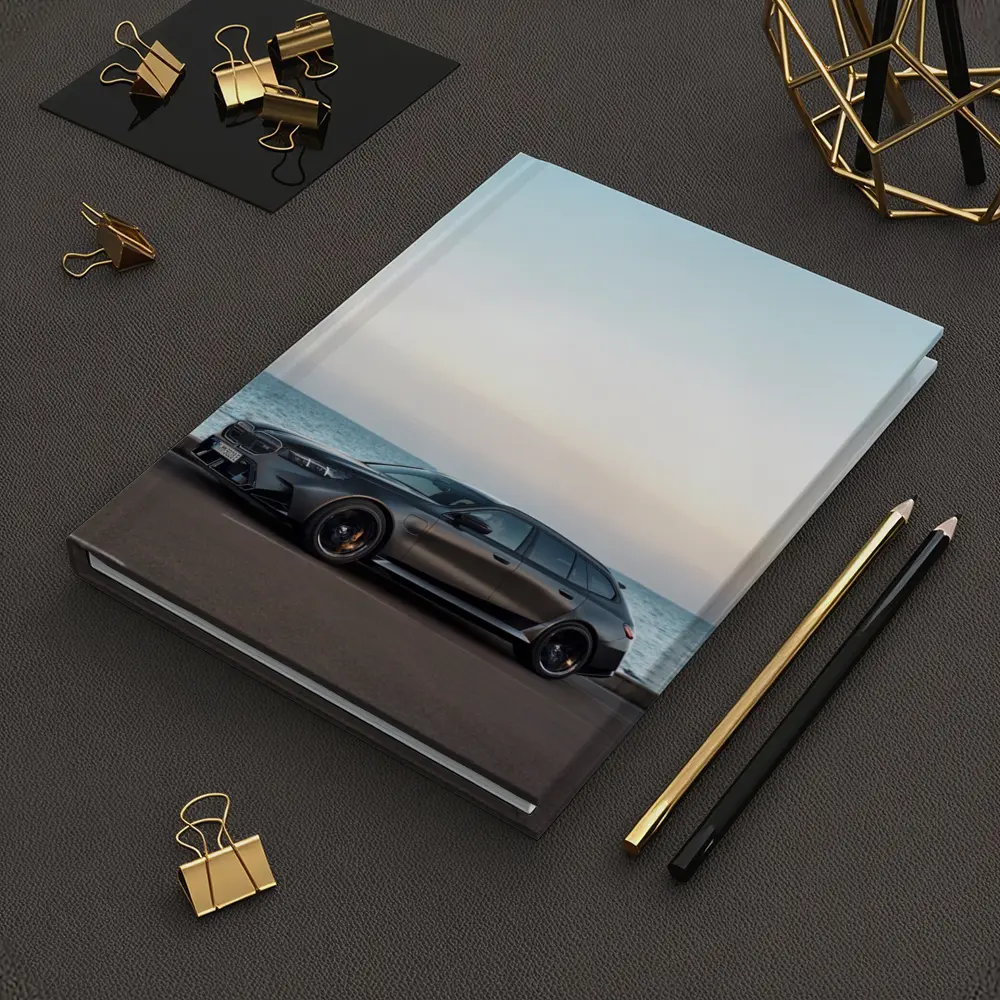 BMW M5 Touring Gray Parked by Sea – Notebooks
