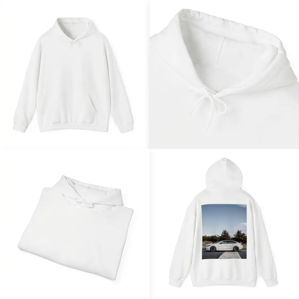 BMW M5 White Sedan On Track – Hoodies