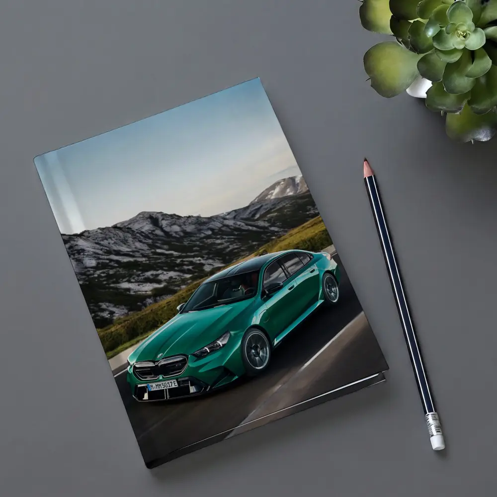 BMW M5 Green Sedan Mountain Road Drive – Notebooks
