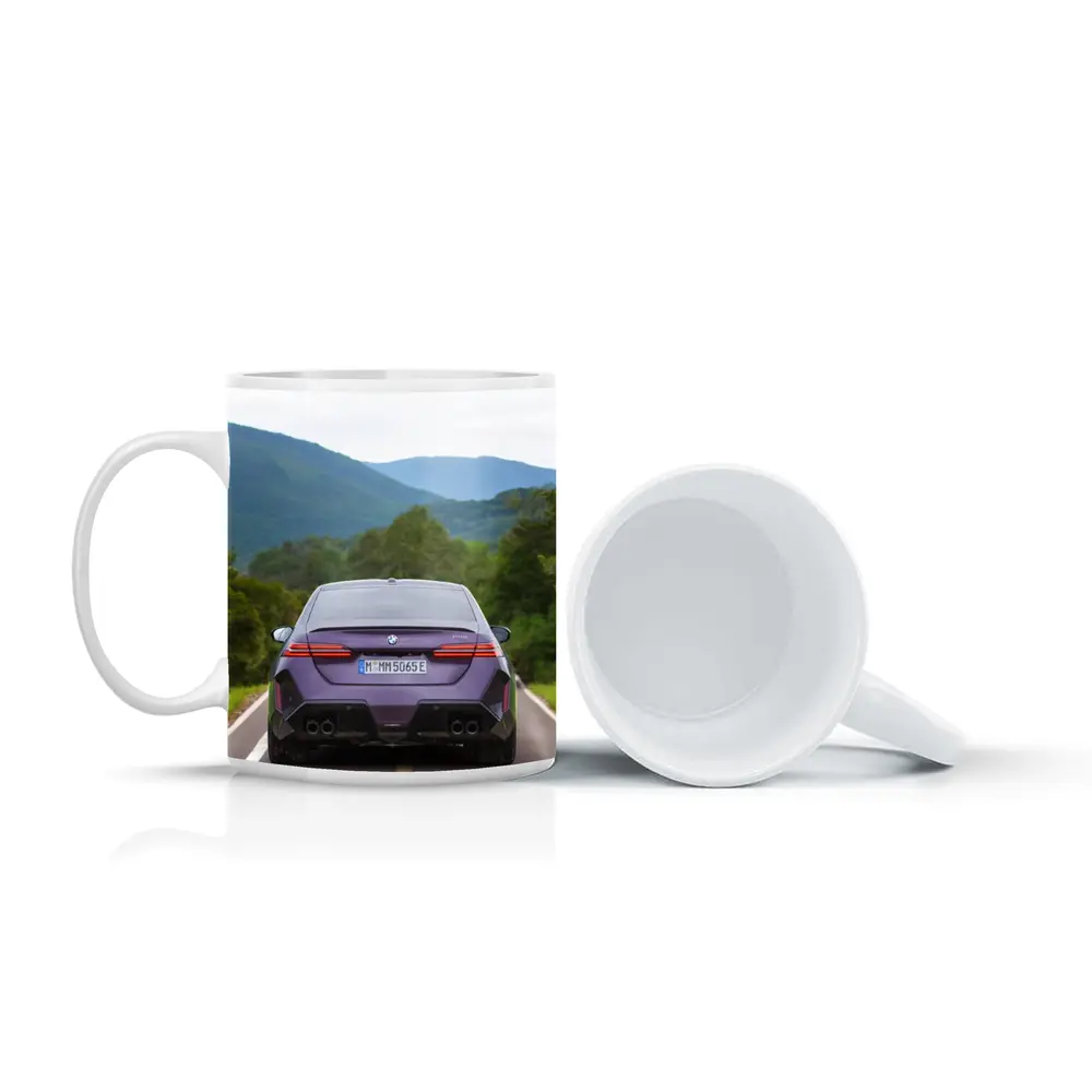 BMW M5 Purple Sedan Mountain Road Drive – Mugs