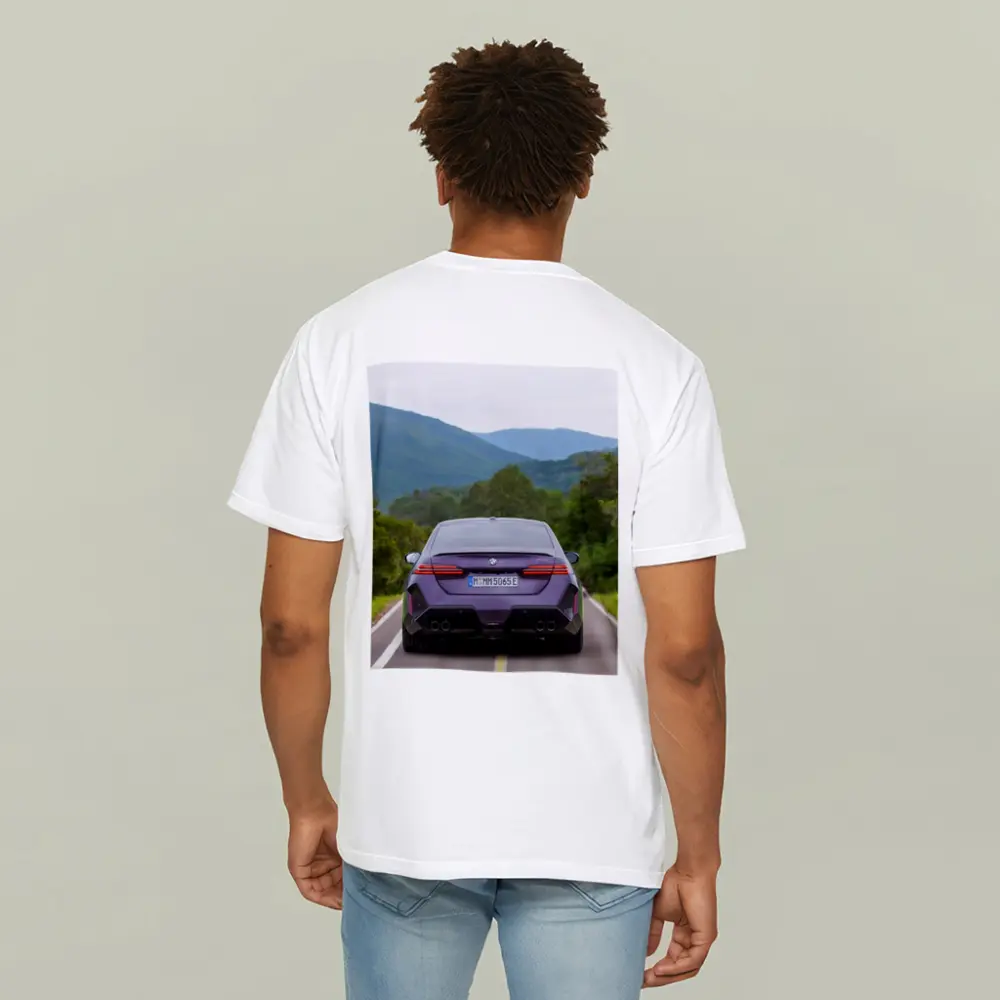 BMW M5 Purple Sedan Mountain Road Drive – T-Shirts
