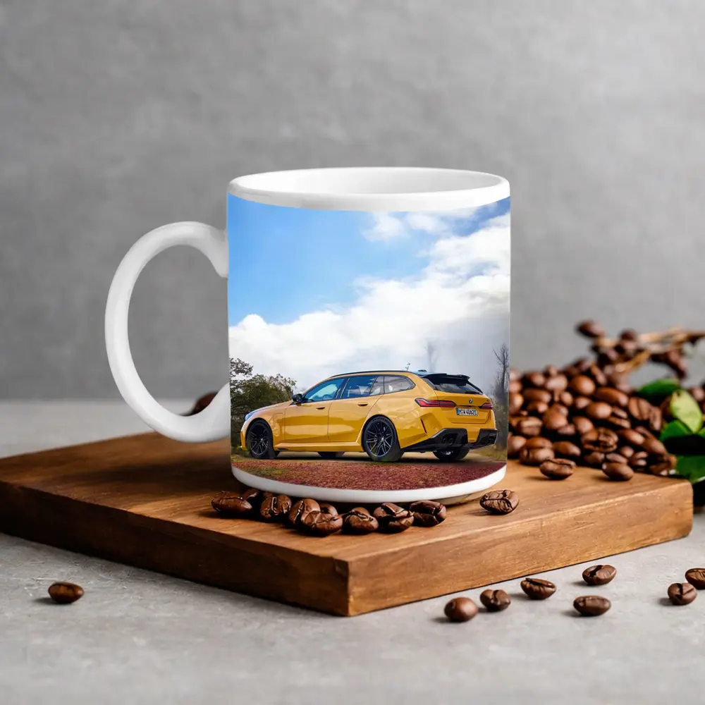 BMW M3 Touring Yellow Autumn Countryside – Mugs