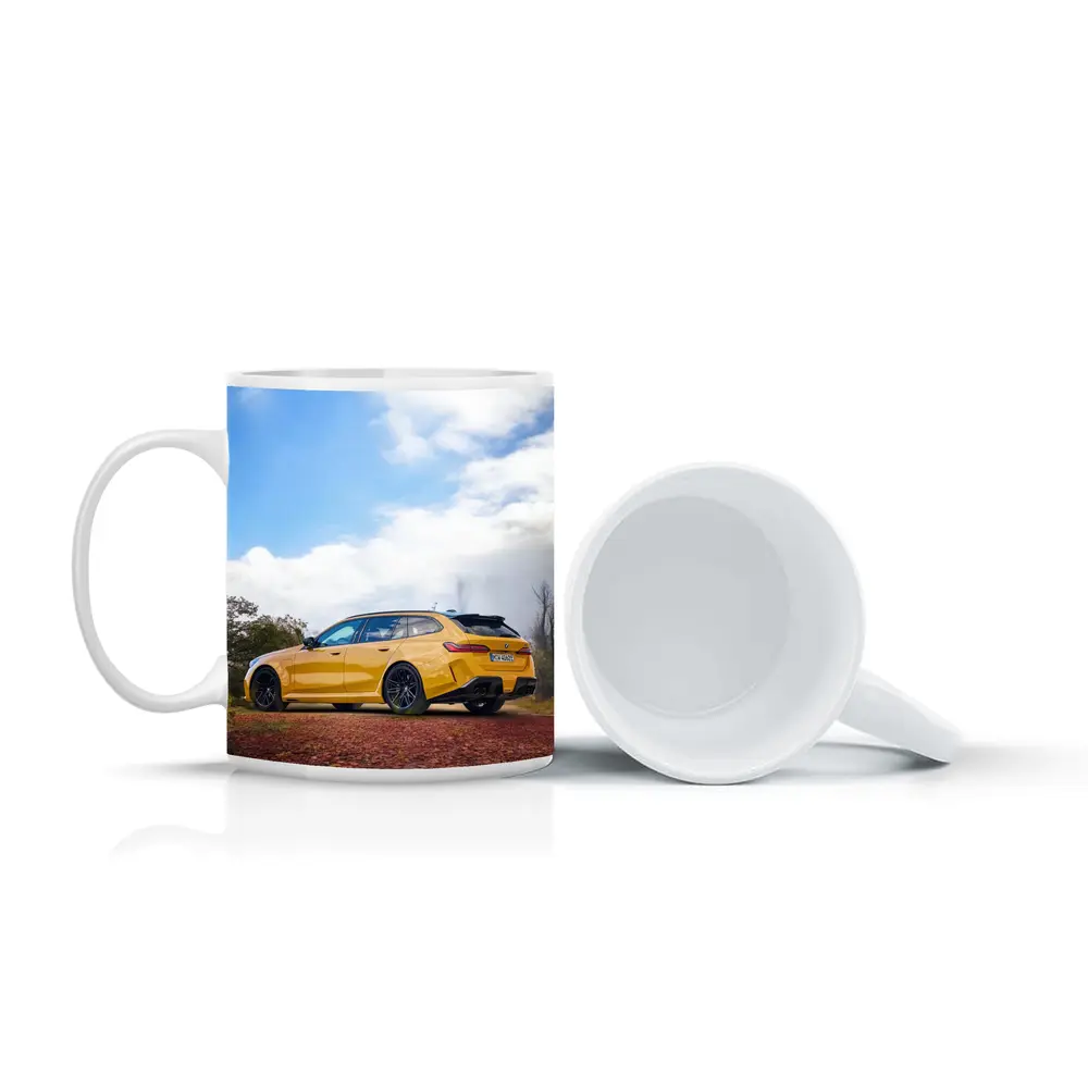 BMW M3 Touring Yellow Autumn Countryside – Mugs