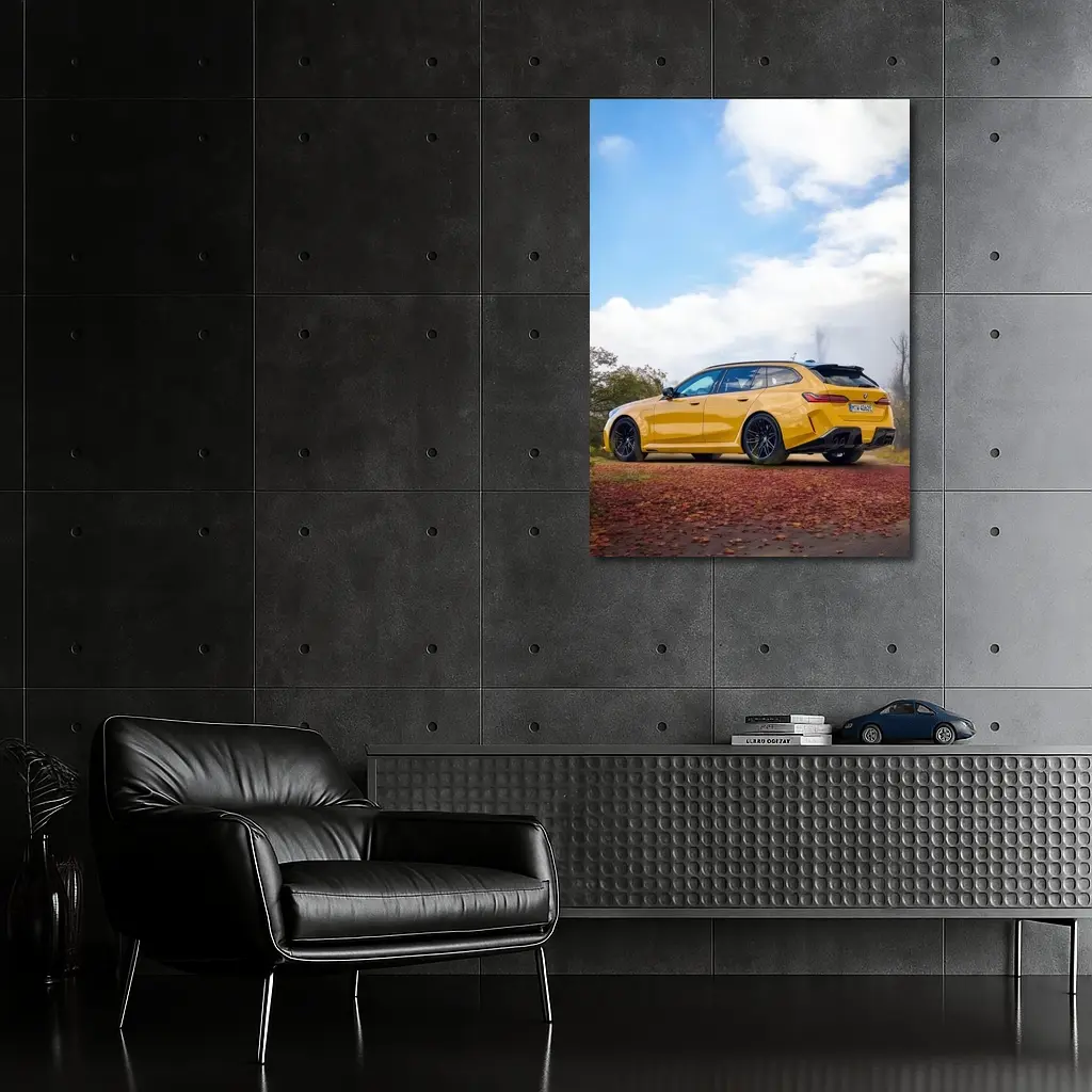 BMW M3 Touring Yellow Autumn Countryside – Wall Art