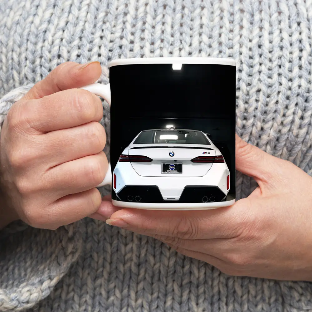 BMW M5 Rear View Dark Garage – Mugs