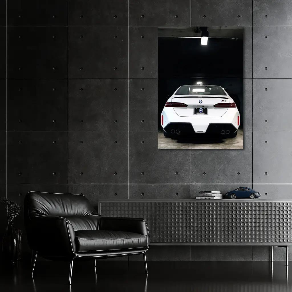 BMW M5 Rear View Dark Garage – Wall Art