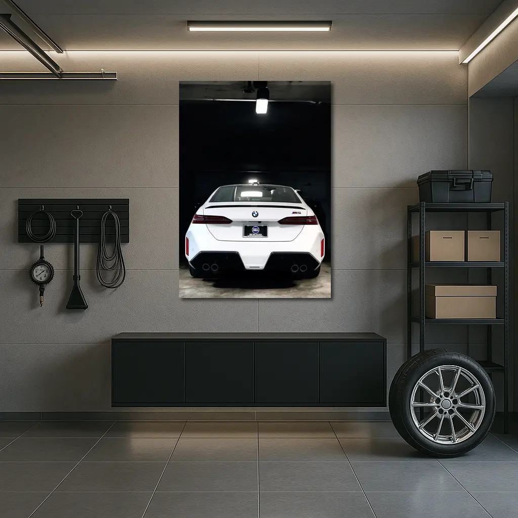 BMW M5 Rear View Dark Garage – Wall Art