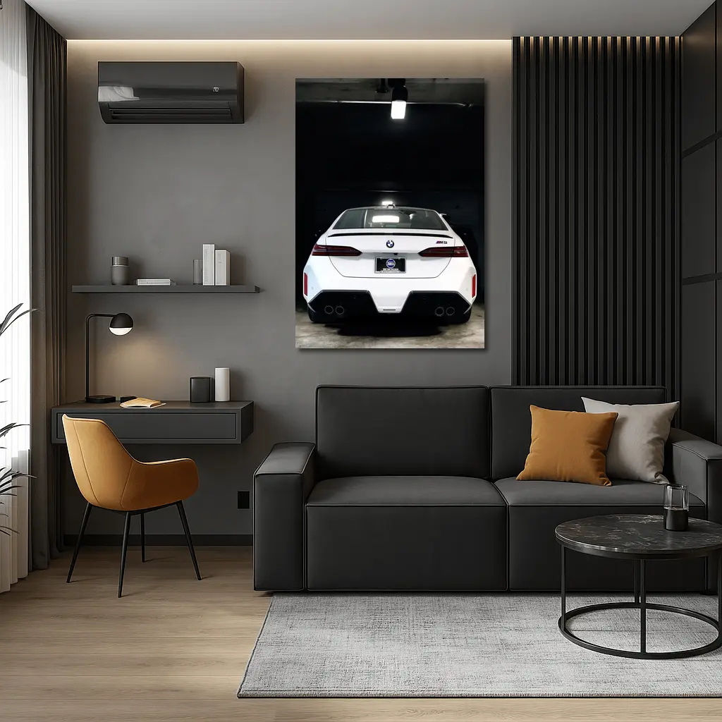 BMW M5 Rear View Dark Garage – Wall Art
