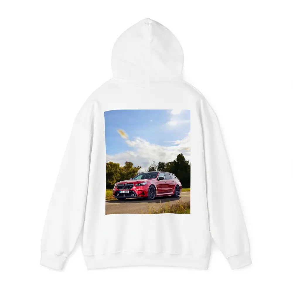 BMW M5 Touring Red On Country Road – Hoodies