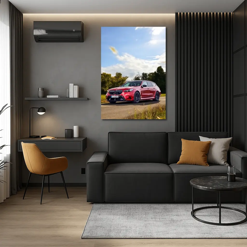 BMW M5 Touring Red On Country Road – Wall Art