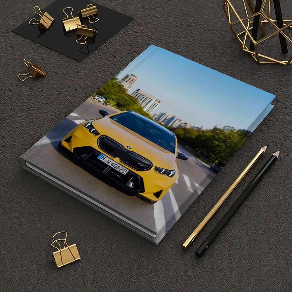 BMW M5 Yellow Front View City Street – Notebooks