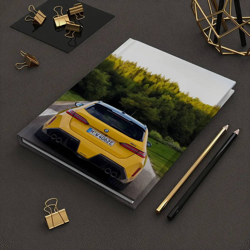 BMW M5 Yellow Rear View Forest Road – Notebooks