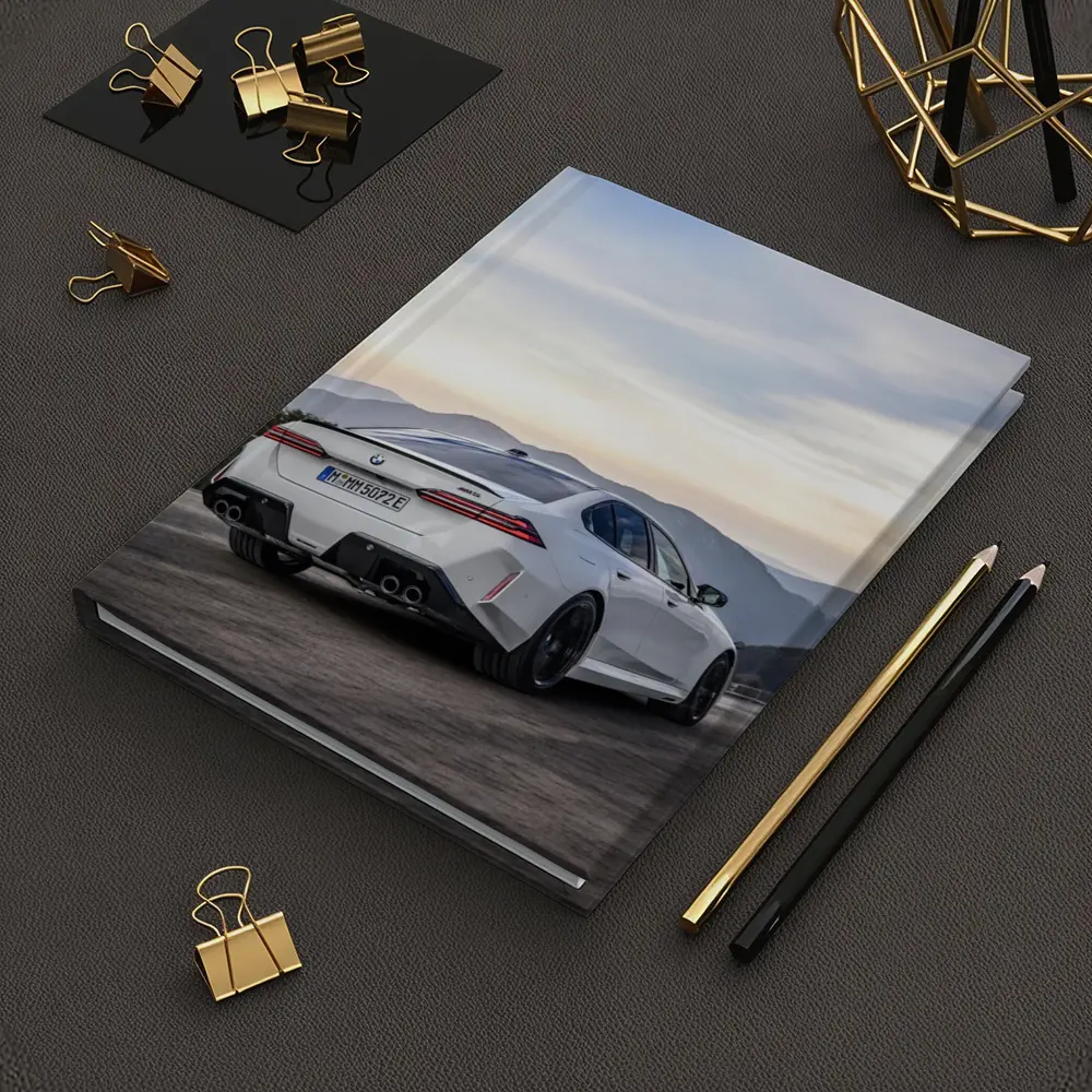 BMW M5 White Sedan Mountain Road Sunset – Notebooks