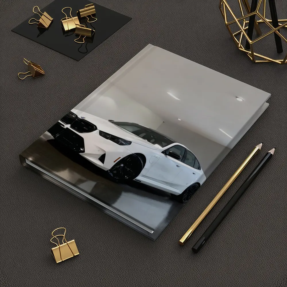 BMW M5 White Sedan Indoor Garage – Notebooks
