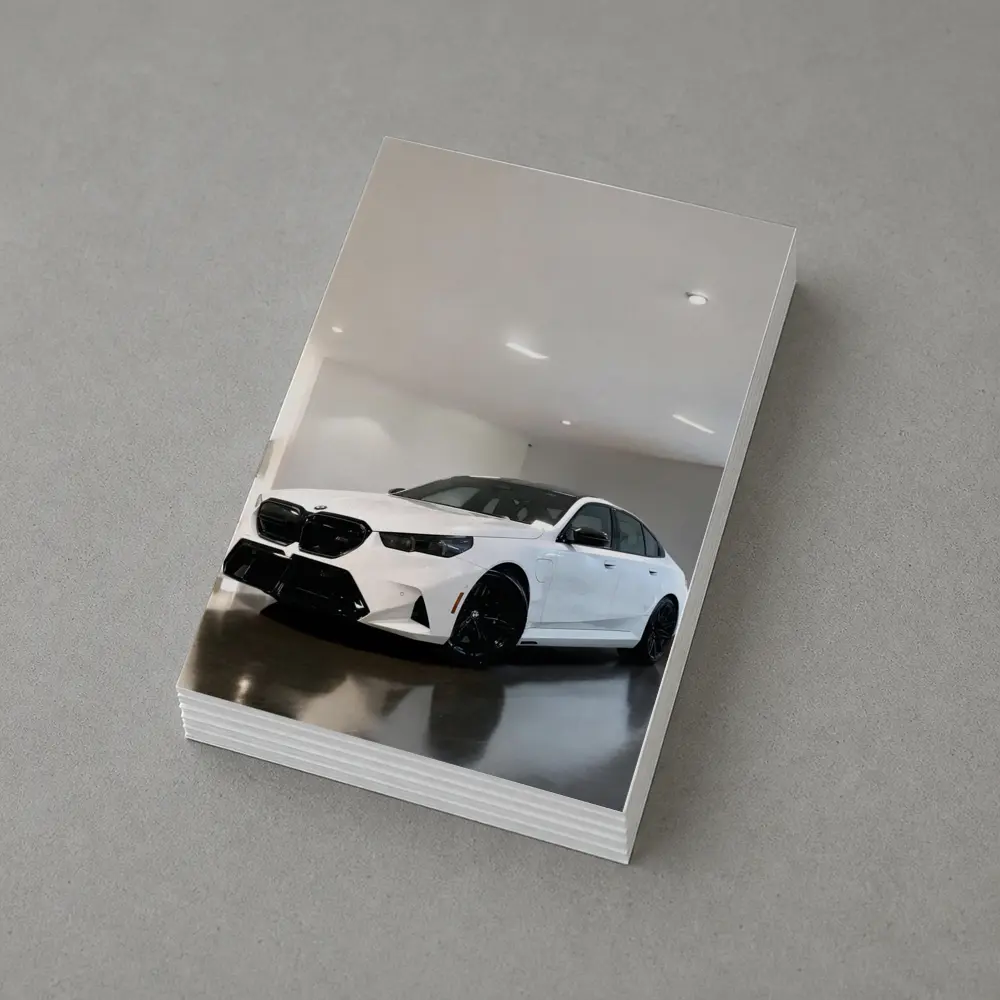 BMW M5 White Sedan Indoor Garage – Postcards